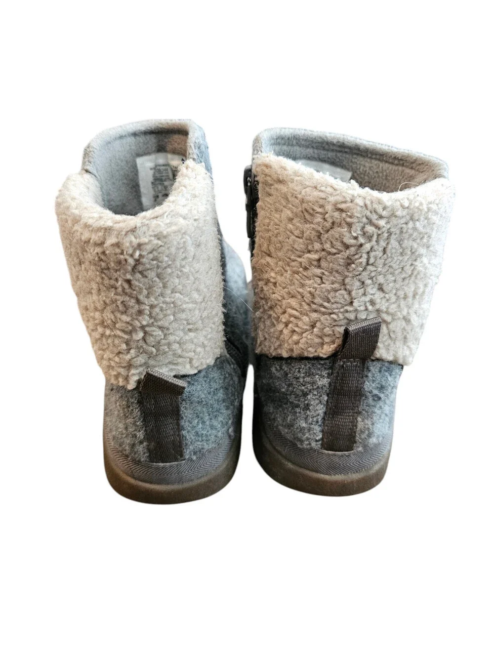 Women's Size 6 Chaco Revel Tall - GREY Wool Sherpa Zip Boots